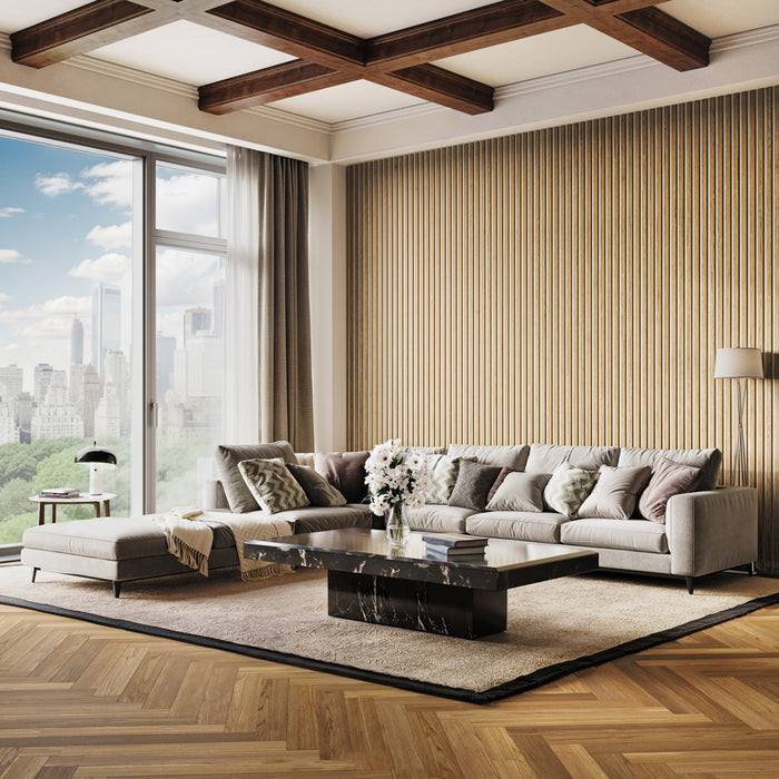 Textured American Oak Acoustic Wall Panels, Soundproofing for Walls