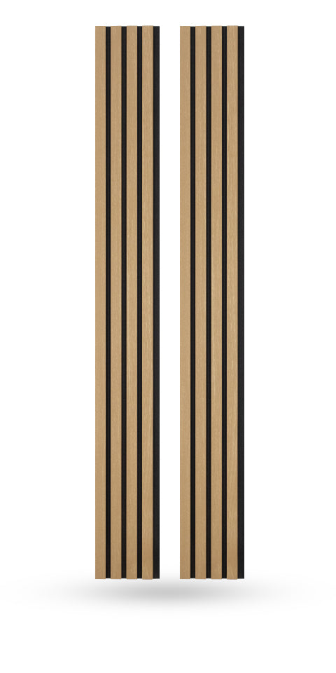 4 Grid White Maple Black Gap MDF Slat Wall Panels - 94.5" Long & 106" long