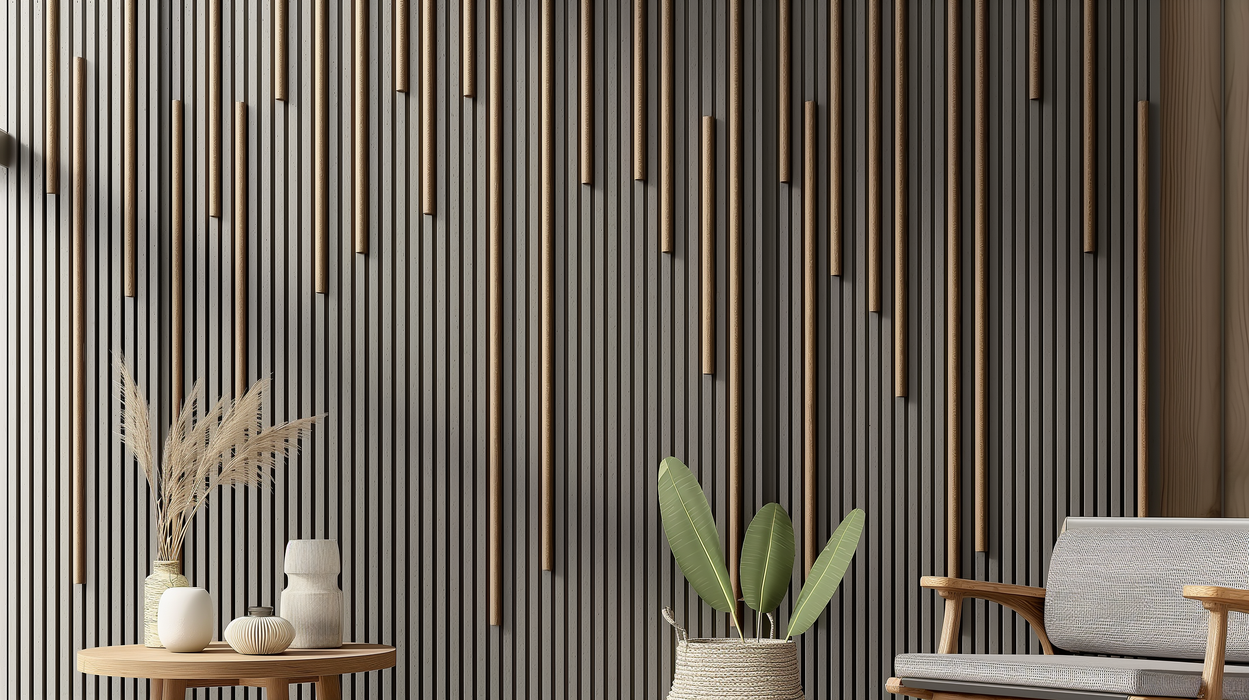 Dark Gray Acoustic Wall Panels for Soundproofing Rooms | 94"–106" x 12" – 2 pieces per box