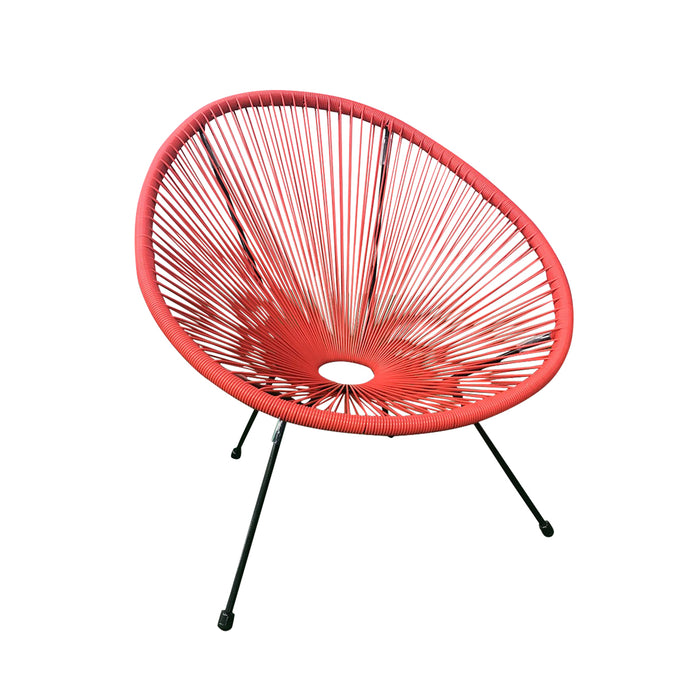 Acapulco Woven Lounge Basket Patio Chair (red)