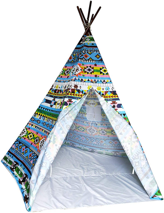 XL Kids Indian Teepee Play Tent, Children Playhouse for Indoor Outdoors