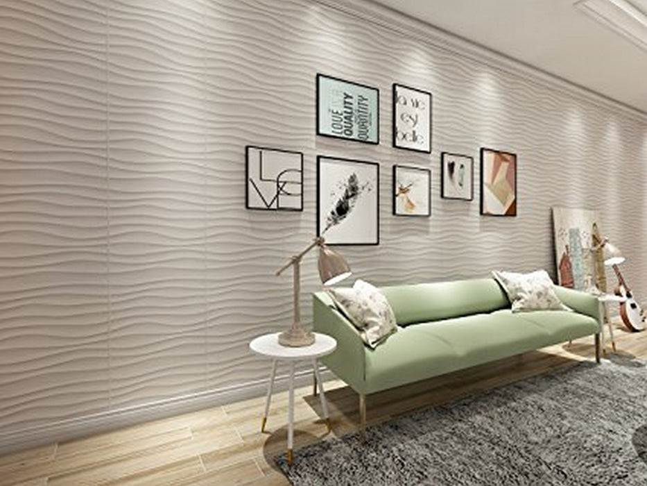 PVC Decorative Wall Decor Paneling (White, 20"x20")