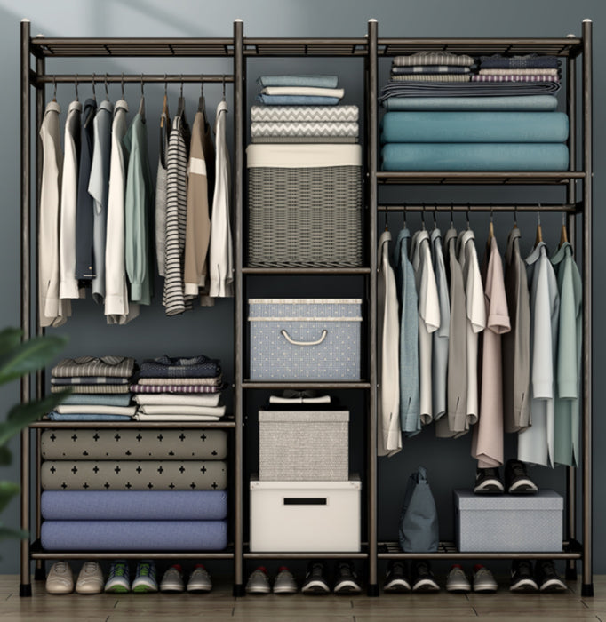 59'' W Black Metal Clothe rack Organizer Closet System
