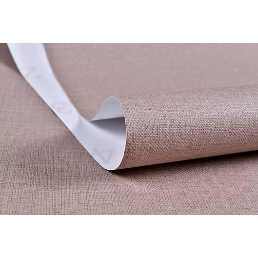Brown Linen Texture Vinyl Self-Adhesive Peel and Stick Wallpaper Roll, 2 x 33ft /Roll