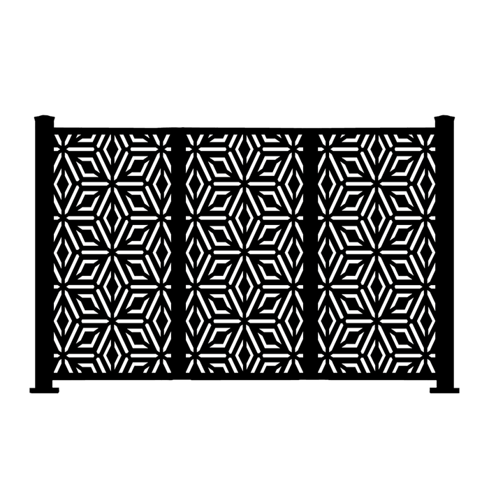 Diamond 48"x72"/set 3pc Combo Laser Cut Metal Privacy Stand Partition Cafe Fence - Vertical Stack