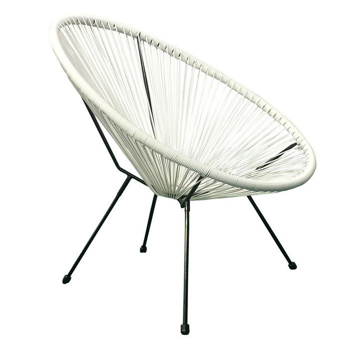 Acapulco Woven Lounge Basket Patio Chair (White)