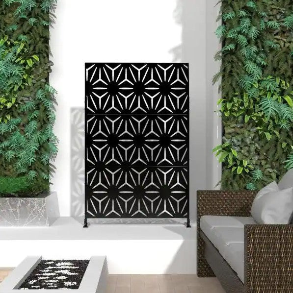 Palm Leaf Standing Laser Cut Metal Privacy Combo  76"x48"/set