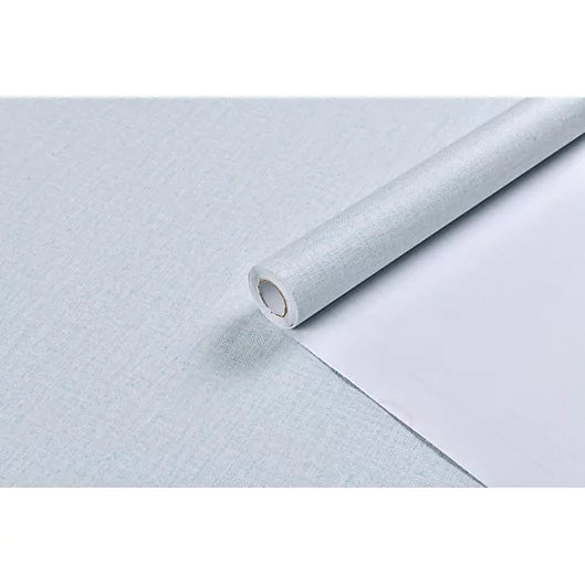Light BLue Linen Texture Vinyl Self-Adhesive Peel and Stick Wallpaper Roll, 2 x 33ft /Roll