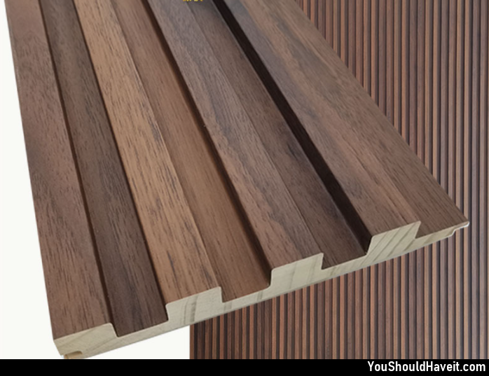 Oak Brown Hardwood Wall Cladding Panel Set 90" x 5 3/4" (3pack)