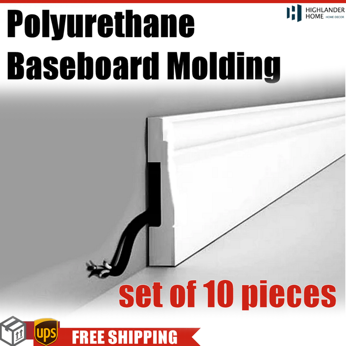 Polyurethane Baseboard Molding 94 1/2" H x 2 1/4" W x 2/3" D Casing (Set of 10) VCM_T5616