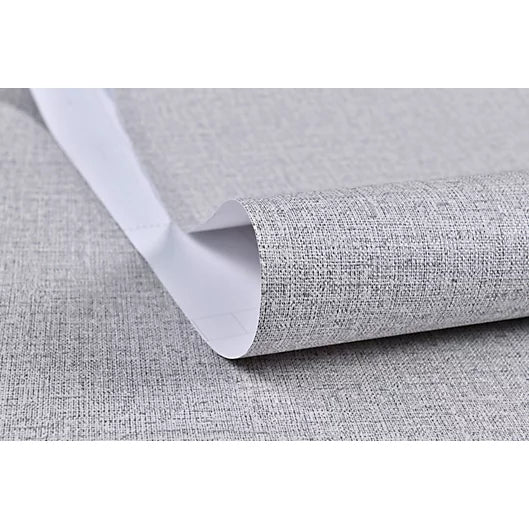 White Grey Linen Texture Vinyl Self-Adhesive Peel and Stick Wallpaper Roll, 2 x 33ft /Roll