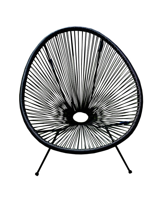 Acapulco Woven Lounge Basket Patio Chair (Black)