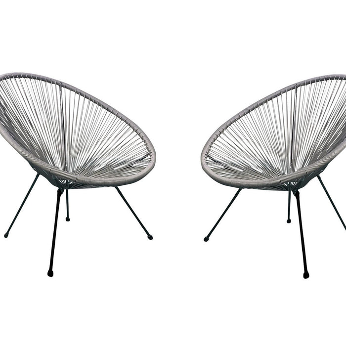 Acapulco Woven Lounge Basket Patio Chair (Gray)